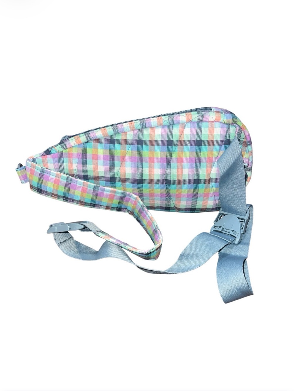 Vera Bradley Pastel Plaid Crossbody Sling with Aqua Patch - Picture 5 of 5